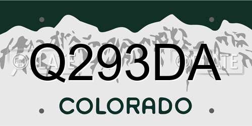 Q293DA Colorado License Plate