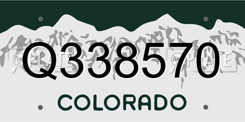 Q338570 Colorado License Plate