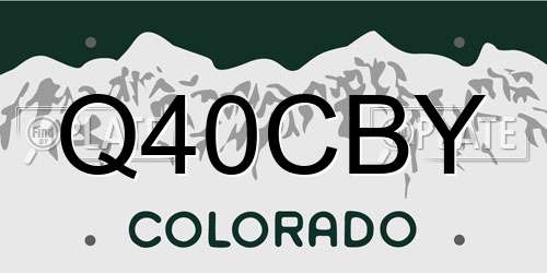 Q40CBY Colorado License Plate