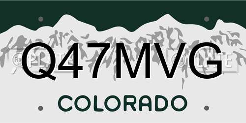 Q47MVG Colorado License Plate