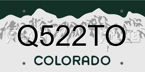 Q522TO Colorado License Plate