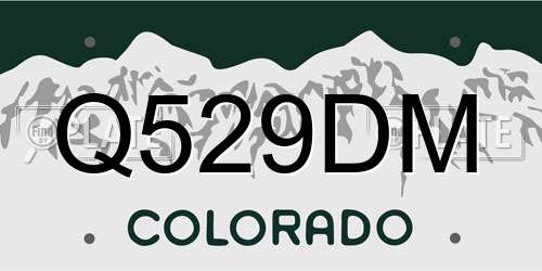 Q529DM Colorado License Plate