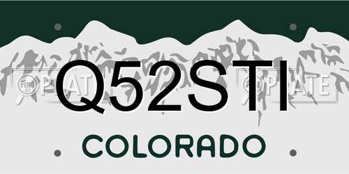 Q52STI Colorado License Plate