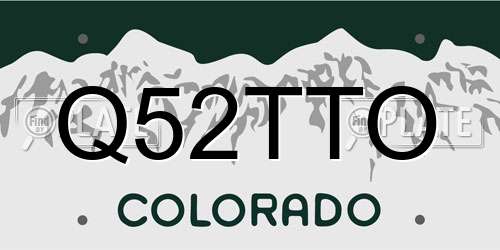 Q52TTO Colorado License Plate