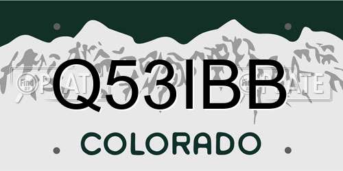 Q53IBB Colorado License Plate