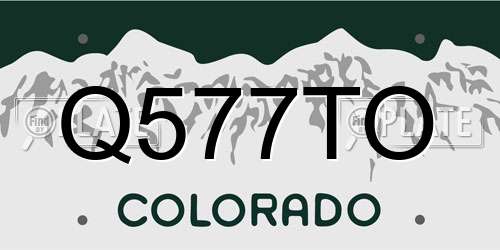 Q577TO Colorado License Plate
