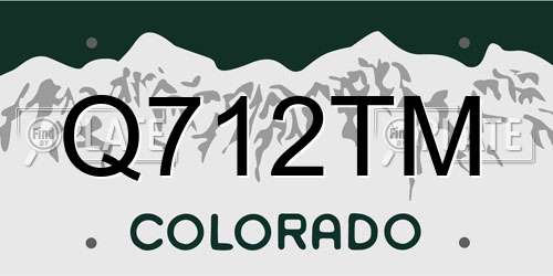 Q712TM Colorado License Plate