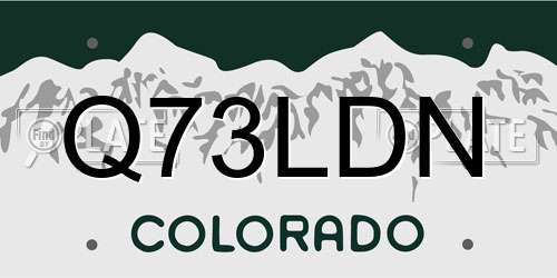 Q73LDN Colorado License Plate