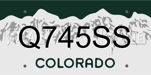 Q745SS Colorado License Plate