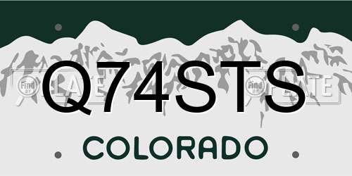 Q74STS Colorado License Plate