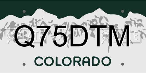 Q75DTM Colorado License Plate