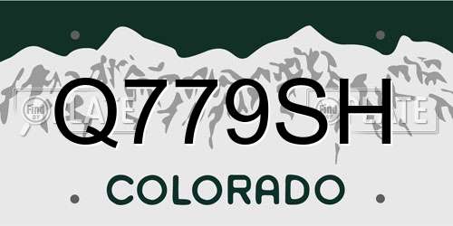 Q779SH Colorado License Plate