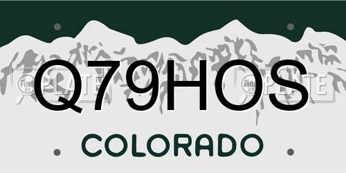 Q79HOS Colorado License Plate
