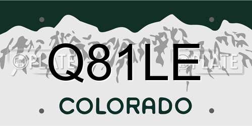 Q81LE Colorado License Plate