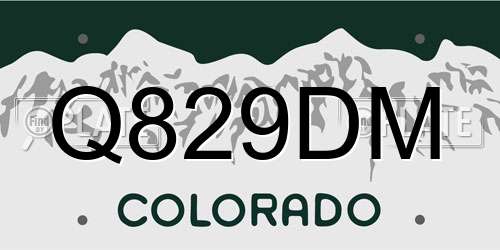 Q829DM Colorado License Plate