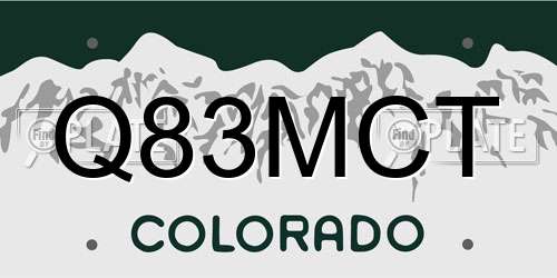 Q83MCT Colorado License Plate