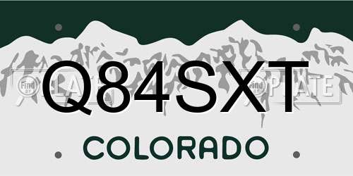 Q84SXT Colorado License Plate