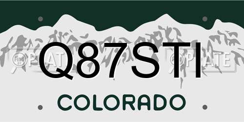 Q87STI Colorado License Plate