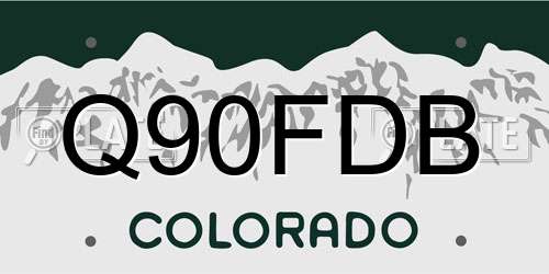 Q90FDB Colorado License Plate