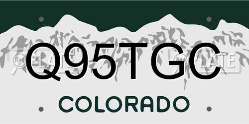 Q95TGC Colorado License Plate