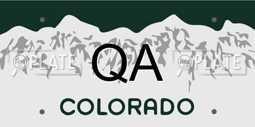 QA Colorado License Plate