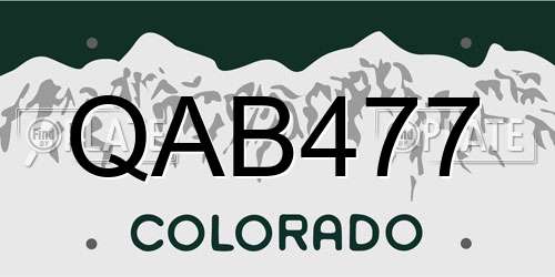 QAB477 Colorado License Plate