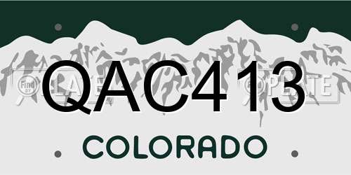 QAC413 Colorado License Plate