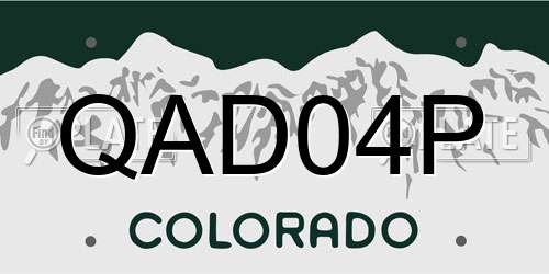 QAD04P Colorado License Plate