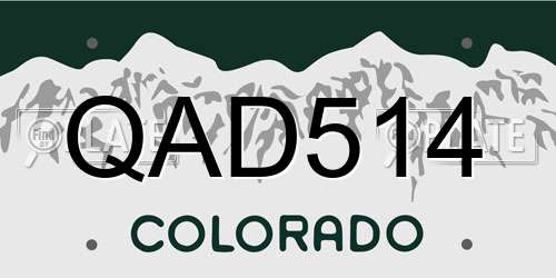 QAD514 Colorado License Plate