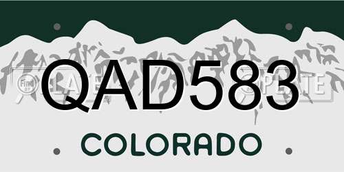 QAD583 Colorado License Plate