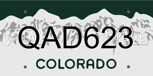 QAD623 Colorado License Plate