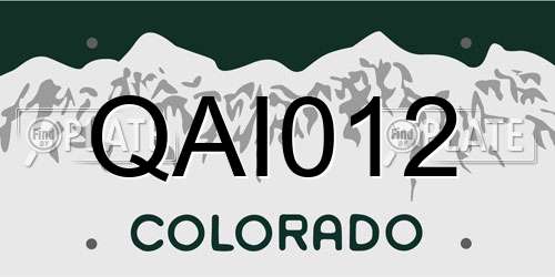 QAI012 Colorado License Plate