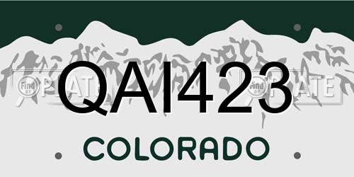 QAI423 Colorado License Plate