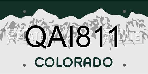 QAI811 Colorado License Plate