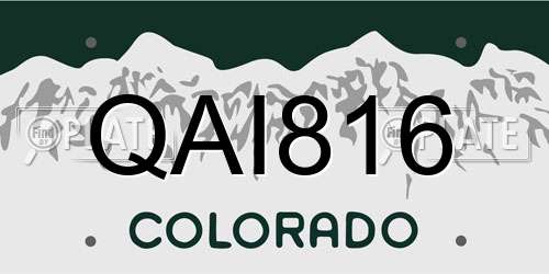 QAI816 Colorado License Plate