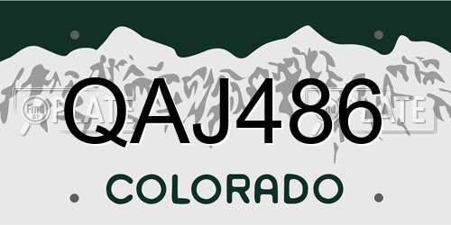 QAJ486 Colorado License Plate