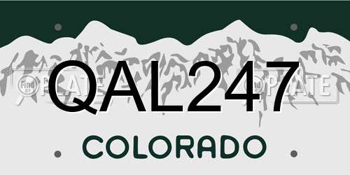 QAL247 Colorado License Plate