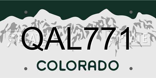 QAL771 Colorado License Plate