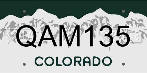 QAM135 Colorado License Plate