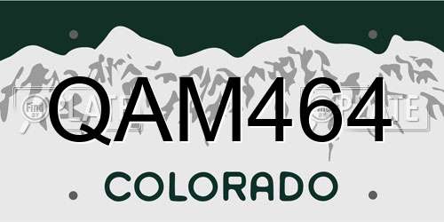 QAM464 Colorado License Plate