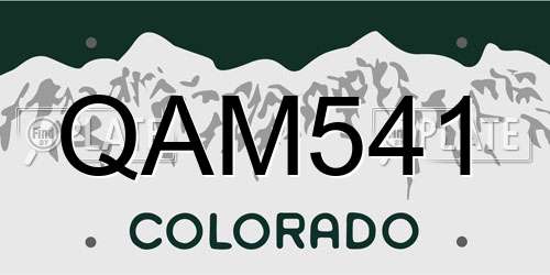 QAM541 Colorado License Plate