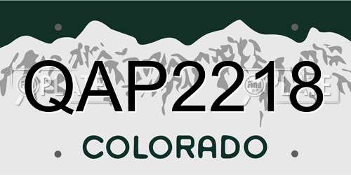 QAP2218 Colorado License Plate