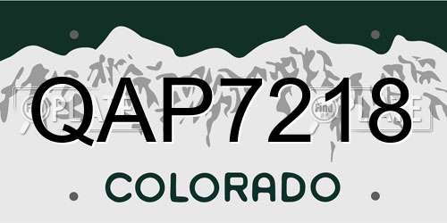 QAP7218 Colorado License Plate