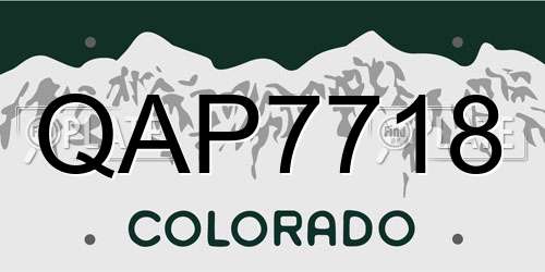 QAP7718 Colorado License Plate