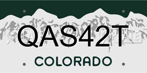 QAS42T Colorado License Plate