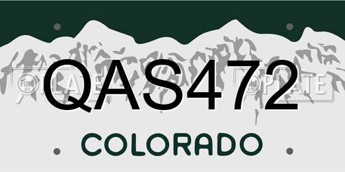 QAS472 Colorado License Plate