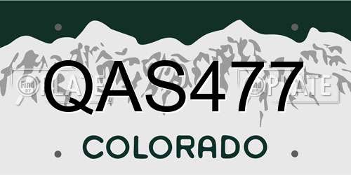 QAS477 Colorado License Plate