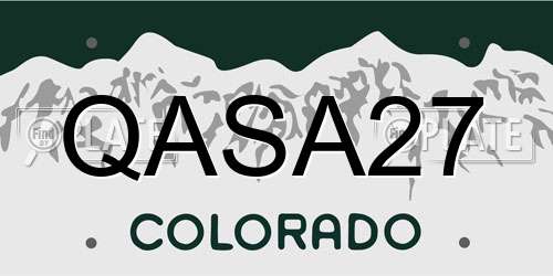 QASA27 Colorado License Plate