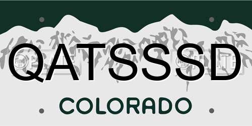 QATSSSD Colorado License Plate