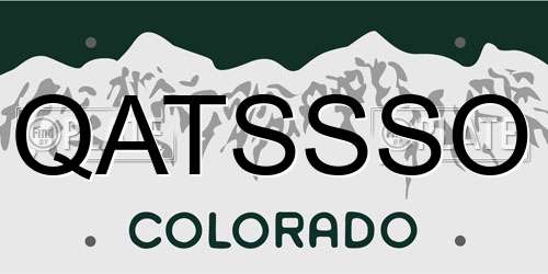 QATSSSO Colorado License Plate